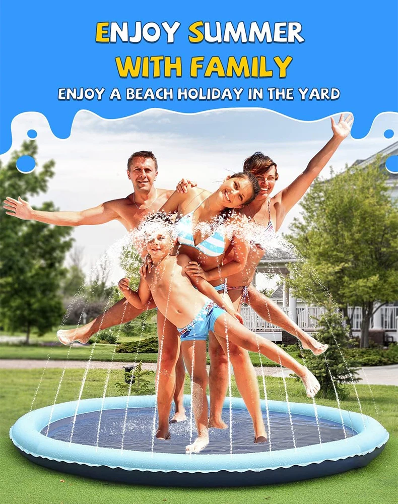 Надувной водный игровой коврик-бассейн с распылителем для детей и собак, для летних игр на открытом воздухе во дворе
Надувной водный игровой коврик-бассейн с распылителем для детей и собак, для летних игр на открытом воздухе во дворе