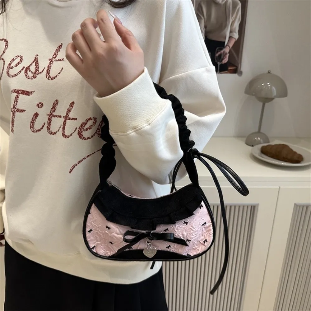 Korean Style Bow Shoulder Bag Leisure Hand-held Underarm Handbag Commuting Adjustable Shoulder Strap Crossbody Bag Students
Korean Style Bow Shoulder Bag Leisure Hand-held Underarm Handbag Commuting Adjustable Shoulder Strap Crossbody Bag Students