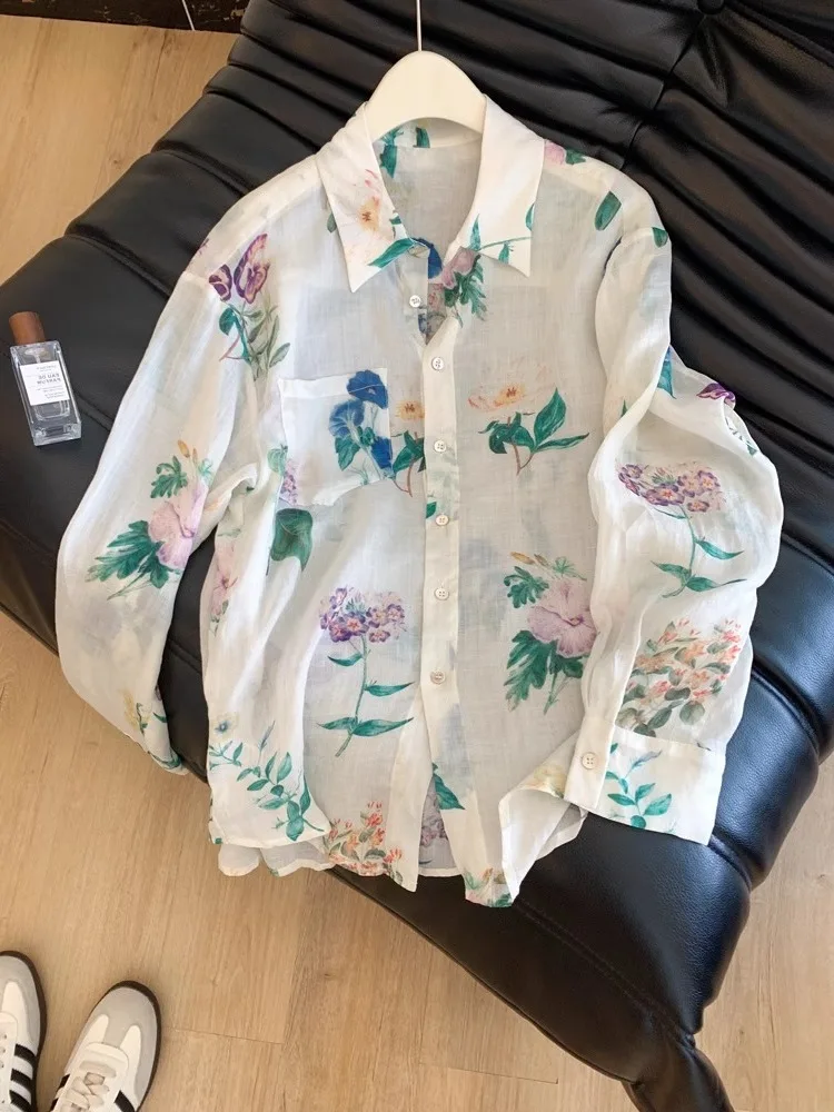 Ретро-куртка с принтом и воротником, летняя, с защитой от УФ-излучения, повседневная, свободного кроя, с длинными рукавами, теплая, женская, модная
Ретро-куртка с принтом и воротником, летняя, с защитой от УФ-излучения, повседневная, свободного кроя, с длинными рукавами, теплая, женская, модная