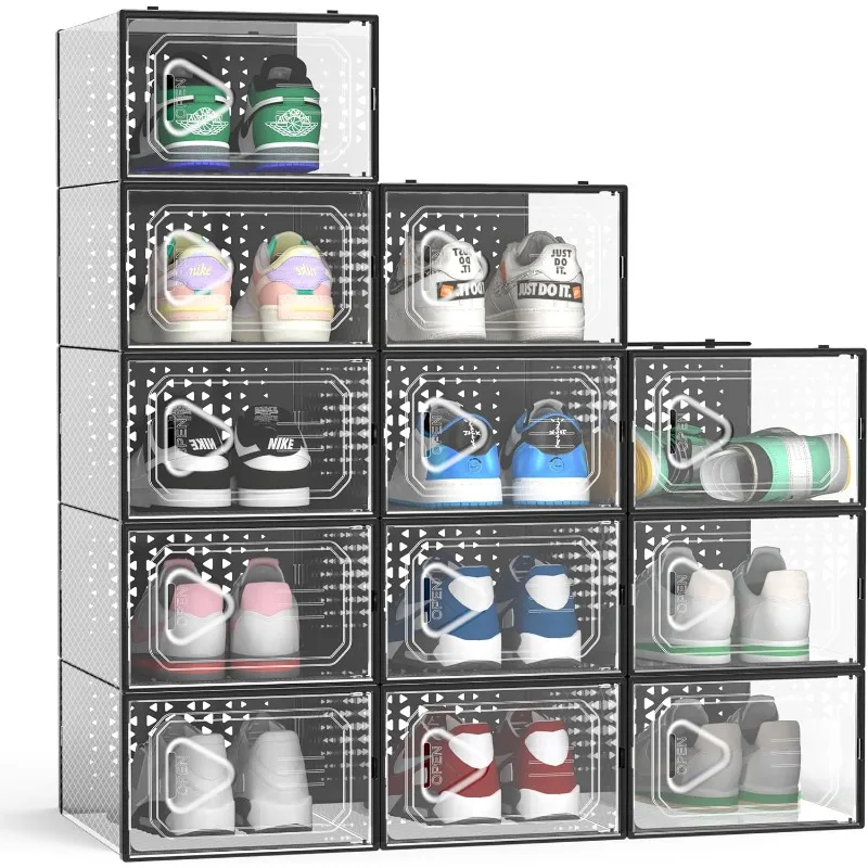 X-Large Shoe Storage Organizer Boxes, Clear Shoe Boxes Stackable Shoe Organizer for Closet, Containers Bins with Lids
X-Large Shoe Storage Organizer Boxes, Clear Shoe Boxes Stackable Shoe Organizer for Closet, Containers Bins with Lids