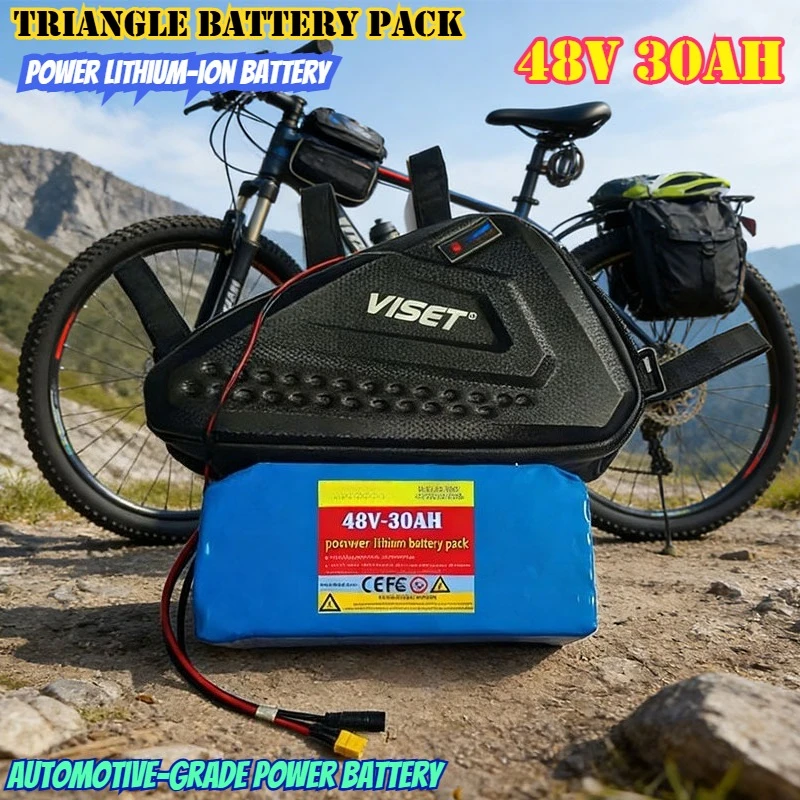 VISET New 48V 30AH Triangle Pack 18650 battery for 250W-1500W motors suitable for mountain bike/scooter conversion kit DIY
VISET New 48V 30AH Triangle Pack 18650 battery for 250W-1500W motors suitable for mountain bike/scooter conversion kit DIY