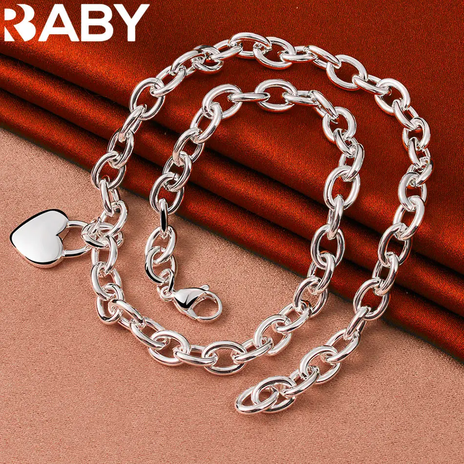 URBABY 925 Sterling Silver Heart Lock Chain Necklace For Women Fashion Jewelry Charm Grace Party Accessories Anniversary Gifts
URBABY 925 Sterling Silver Heart Lock Chain Necklace For Women Fashion Jewelry Charm Grace Party Accessories Anniversary Gifts