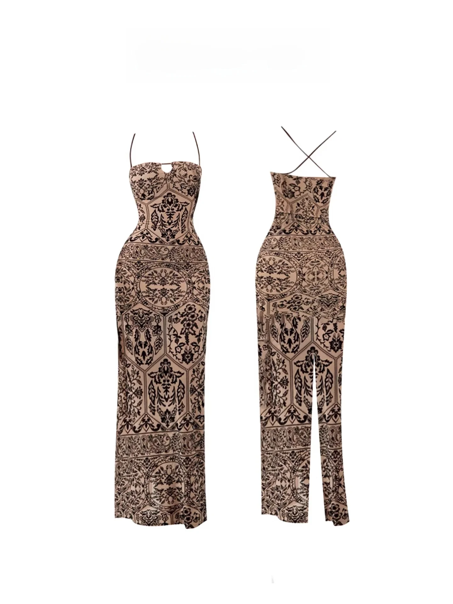 HEZA Retro Sexy Lady Style Printed Strap Dress Women's Spring Summer Slimming Long Skirt Sexy American Girl Slim Fit Wrap around
HEZA Retro Sexy Lady Style Printed Strap Dress Women's Spring Summer Slimming Long Skirt Sexy American Girl Slim Fit Wrap around