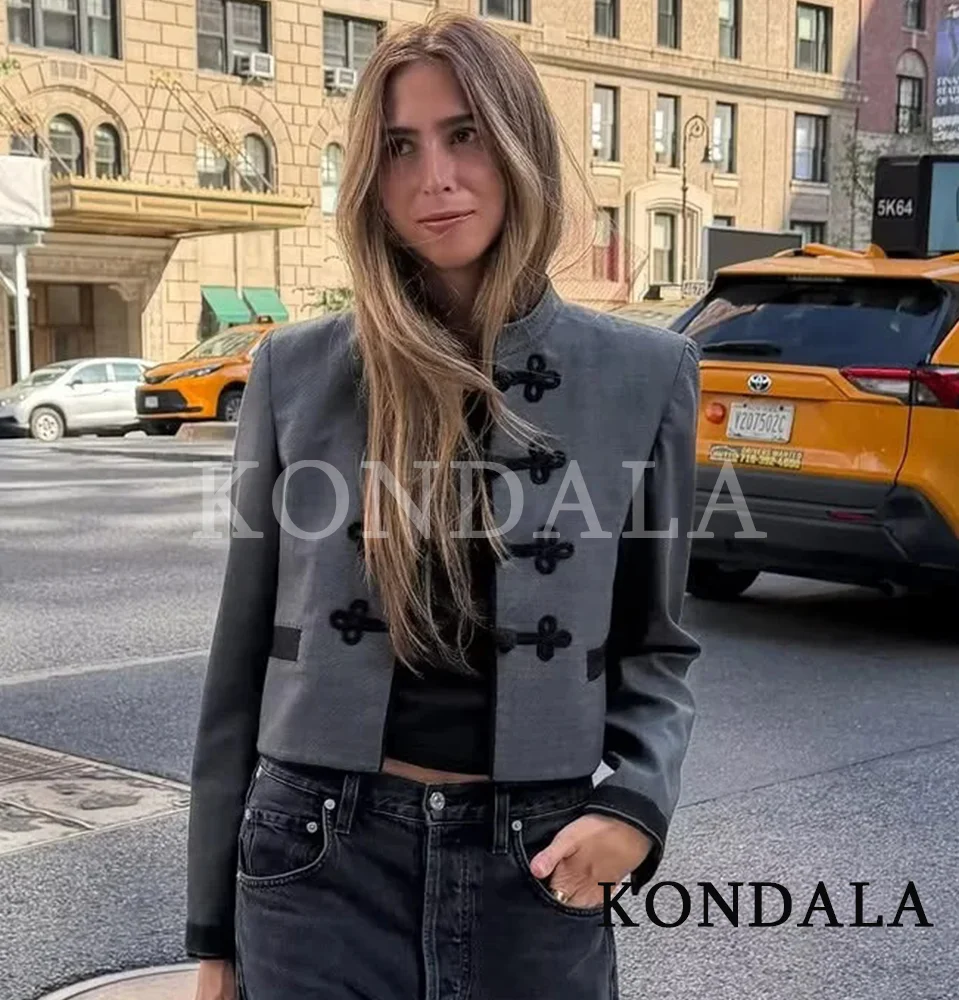 KONDALA Women Vintage Trendy Blazer Stand Collar Knot Button Pockets Short Blazer New Fashion 2026 Spring Summer Commute Blazer
KONDALA Women Vintage Trendy Blazer Stand Collar Knot Button Pockets Short Blazer New Fashion 2026 Spring Summer Commute Blazer