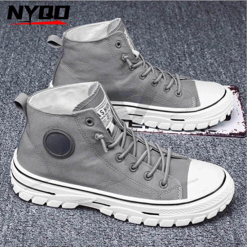 Men's Canvas Shoes Male High Top Casual Espadrilles British Style Gray Skateboarding Vulcanized Shoes Comfort Sneakers 2025 New
Men's Canvas Shoes Male High Top Casual Espadrilles British Style Gray Skateboarding Vulcanized Shoes Comfort Sneakers 2025 New