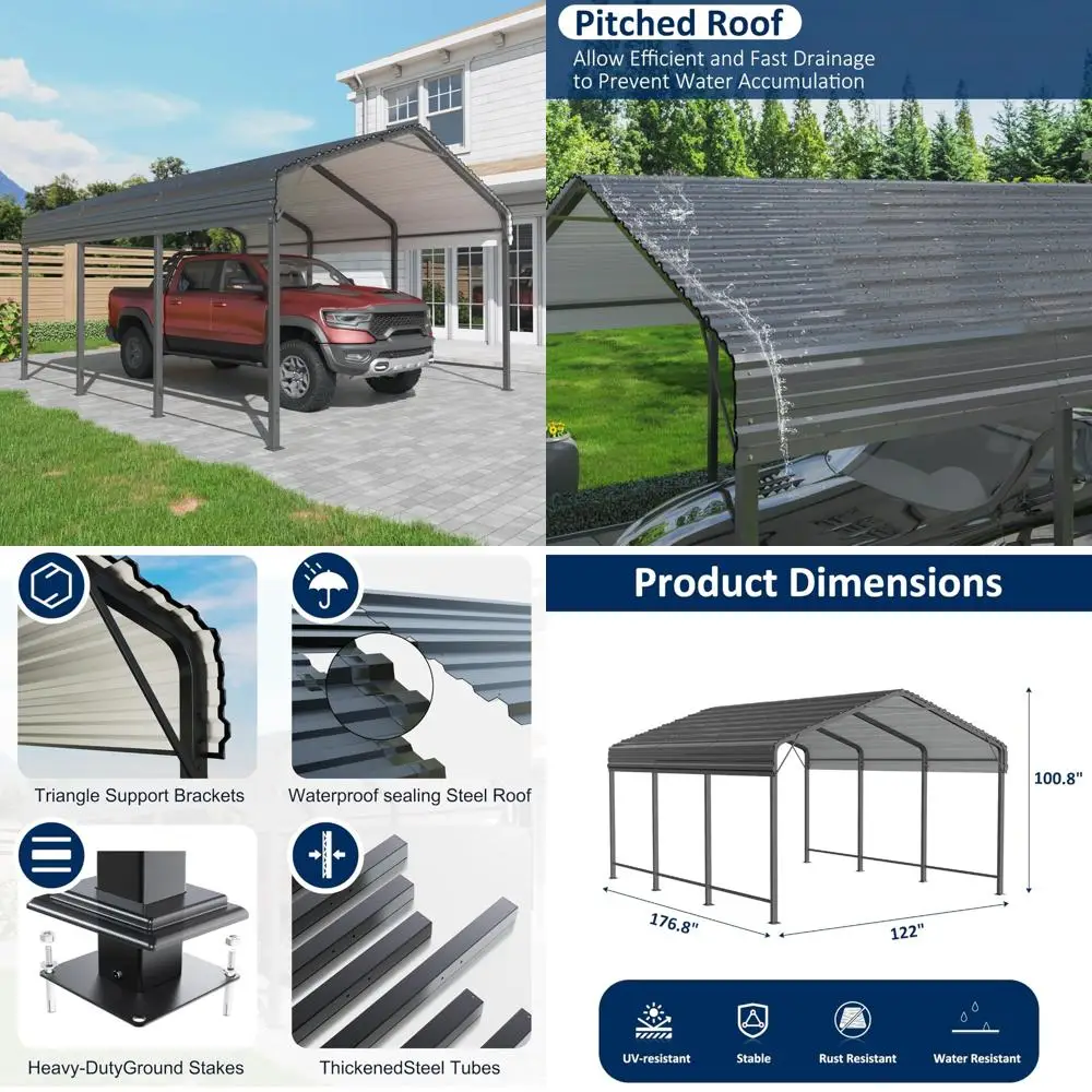 enhanced base heavy-duty outdoor galvanized car shelter for cars, boats, and trucks - 10x15 metal carport
enhanced base heavy-duty outdoor galvanized car shelter for cars, boats, and trucks - 10x15 metal carport
