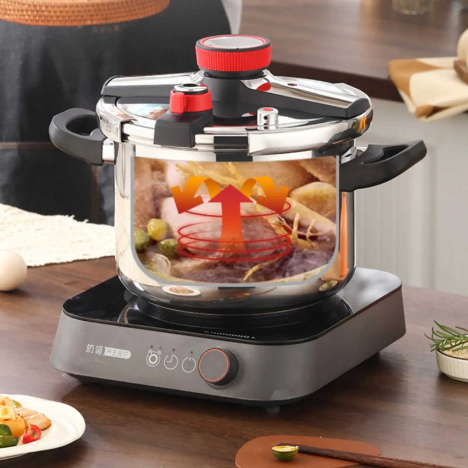 Pressure Pot Multiple Safety Features Stainless Steel Pressure Pot Fast Cooking Pot Ergonomic Handles Kitchen Cookware
Pressure Pot Multiple Safety Features Stainless Steel Pressure Pot Fast Cooking Pot Ergonomic Handles Kitchen Cookware