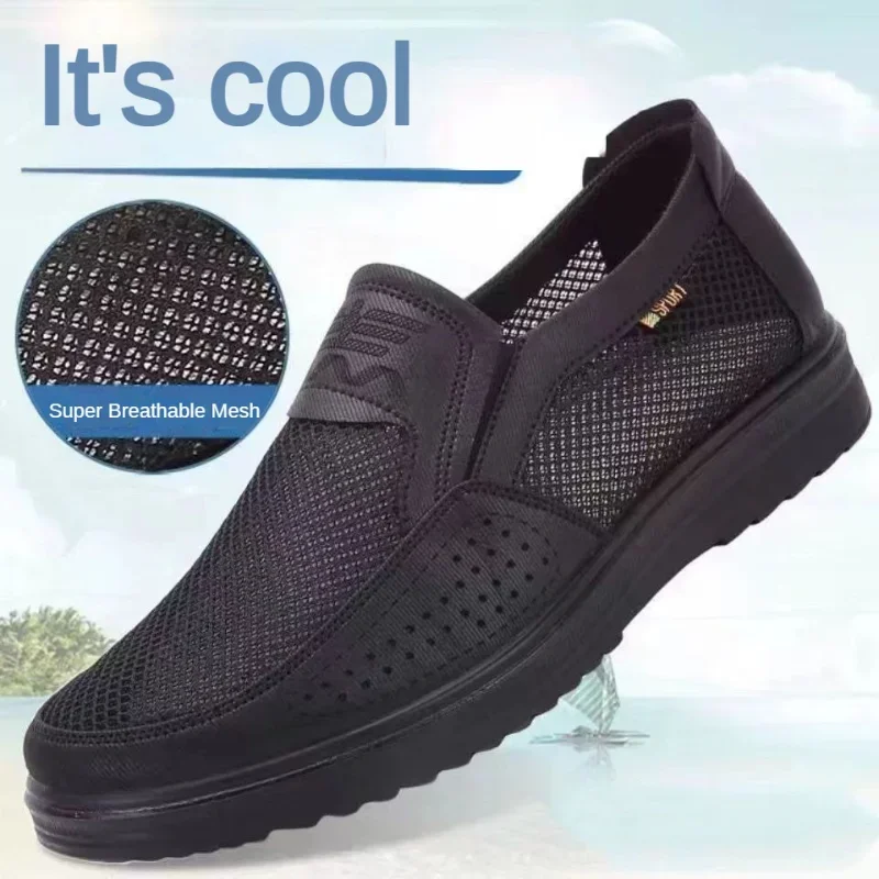 Mens Summer Mesh Loafers Breathable Slip On Casual Shoes Soft Sole Non Slip Comfortable Walking Sandals for Fathers Large Size
Mens Summer Mesh Loafers Breathable Slip On Casual Shoes Soft Sole Non Slip Comfortable Walking Sandals for Fathers Large Size