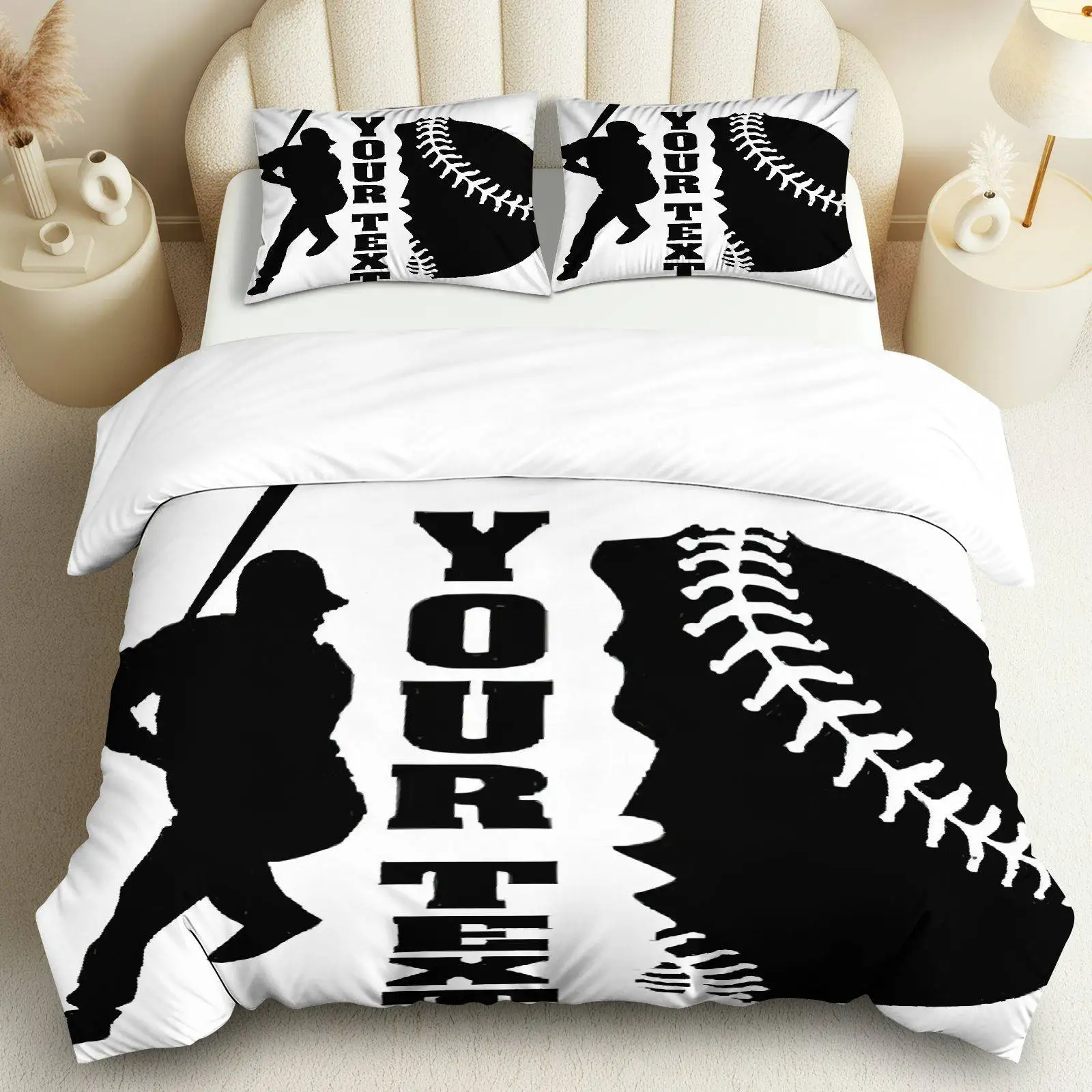 3PCS Duvet Cover, 1 Duvet+2 Pillowcases(Without filler), Baseball Design Suitable for decoration Bedroom, Dormitory.
3PCS Duvet Cover, 1 Duvet+2 Pillowcases(Without filler), Baseball Design Suitable for decoration Bedroom, Dormitory.