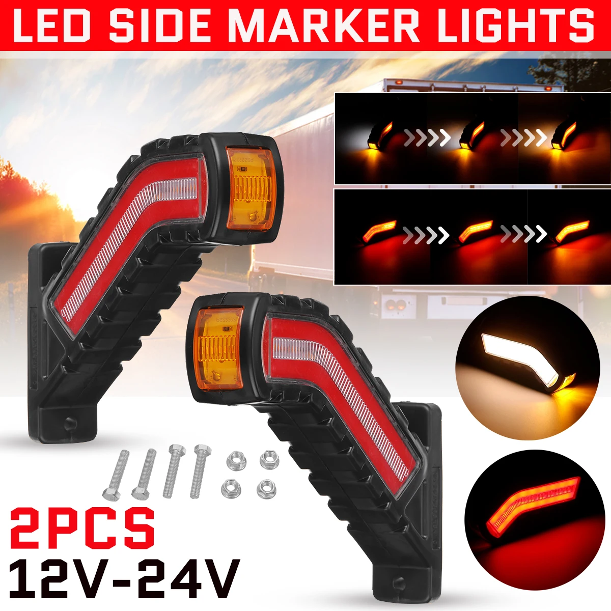 12V 24V 2PCS LED Neon Outline Side Marker Flowing Turn Signal External Light Indicator Lamp Universal Trailer Truck Waterproof
12V 24V 2PCS LED Neon Outline Side Marker Flowing Turn Signal External Light Indicator Lamp Universal Trailer Truck Waterproof