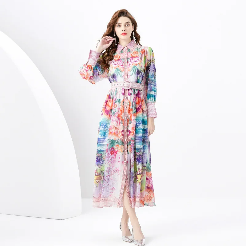2025 Spring Summer New Vacation Style Stand Collar Lantern Sleeve Retro Print Flared Women's Dress C001
2025 Spring Summer New Vacation Style Stand Collar Lantern Sleeve Retro Print Flared Women's Dress C001