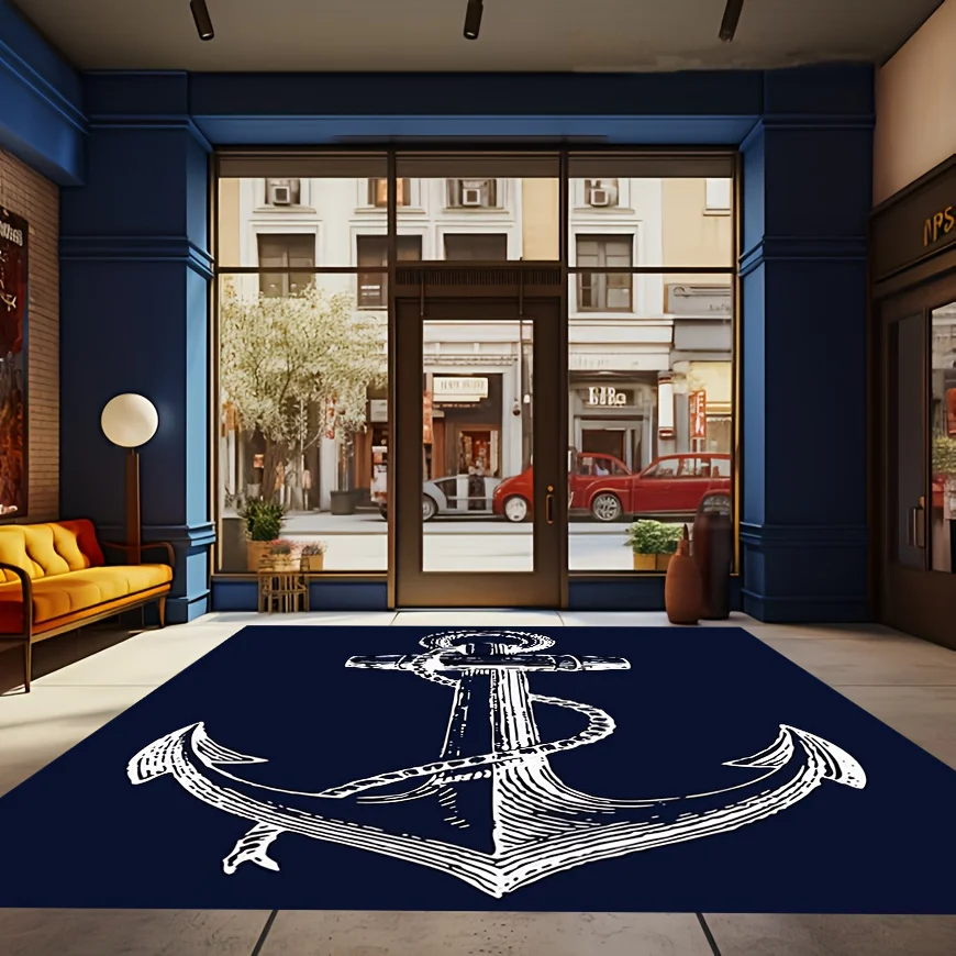 Vintage Navy Anchor Print Rug, Nautical Style Non-Slip Floor Mat for Home Office Bedroom Living Room Coastal Decor Carpet
Vintage Navy Anchor Print Rug, Nautical Style Non-Slip Floor Mat for Home Office Bedroom Living Room Coastal Decor Carpet