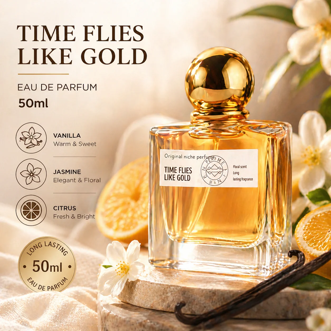 Niche Women Perfume Long Lasting Fresh Floral Woody Scent Unisex Fragrance Aesthetic Glass Bottle Gift Time Flies
Niche Women Perfume Long Lasting Fresh Floral Woody Scent Unisex Fragrance Aesthetic Glass Bottle Gift Time Flies