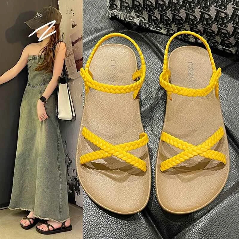 Korean Style Flat Sandals Women's Summer Outdoor Fashion One-Strap Slippers Casual Popular Toe-Open Roman Beach Shoes
Korean Style Flat Sandals Women's Summer Outdoor Fashion One-Strap Slippers Casual Popular Toe-Open Roman Beach Shoes