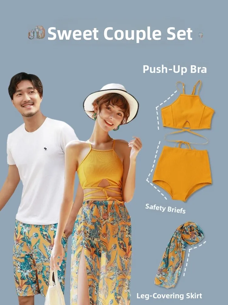 Couple's Swimwear Women's Skirt Style Vacation Small Chest 2024 Beachside Bikini Three-piece Set Women's Hot Spring Swimsuit Set
Couple's Swimwear Women's Skirt Style Vacation Small Chest 2024 Beachside Bikini Three-piece Set Women's Hot Spring Swimsuit Set