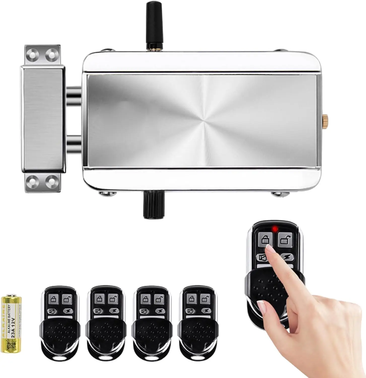Remote Control Electronic Door Lock, Keyless Entry Deadbolt with 4 Remotes, Smart Lock for Home Office
Remote Control Electronic Door Lock, Keyless Entry Deadbolt with 4 Remotes, Smart Lock for Home Office