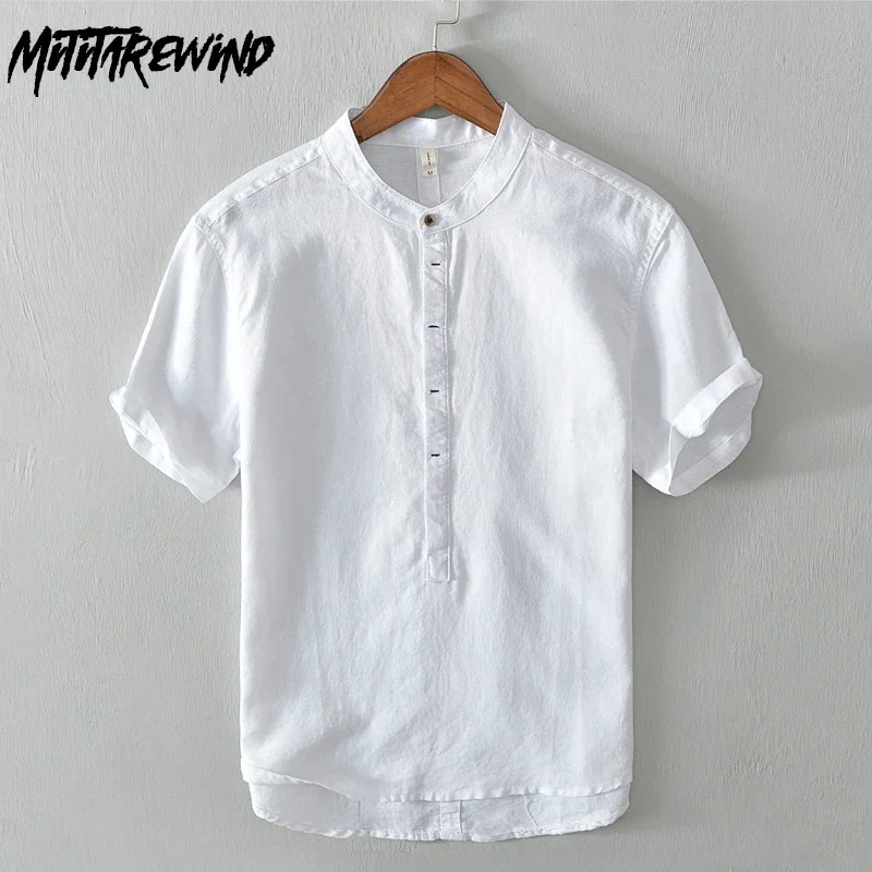 Summer Beach Short Sleeve Cotton Linen Shirt Men Pullover Stand Collar Shirts 4XL Chinese Retro Clothing Breathable Top Daily
Summer Beach Short Sleeve Cotton Linen Shirt Men Pullover Stand Collar Shirts 4XL Chinese Retro Clothing Breathable Top Daily