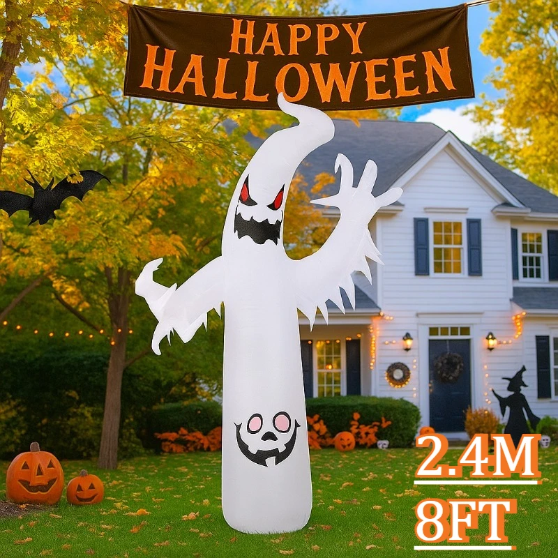8FT Holiday Lighting Halloween Inflatable Toys Flame White Ghost Solar Term Decoration LED Light Up Lawn Outside Decorations
8FT Holiday Lighting Halloween Inflatable Toys Flame White Ghost Solar Term Decoration LED Light Up Lawn Outside Decorations