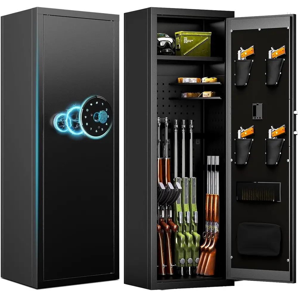 Fingerprint-Protected Biometric Safe for Firearms, Pistols, AR15, Shotguns, and Ammo Storage at Home
Fingerprint-Protected Biometric Safe for Firearms, Pistols, AR15, Shotguns, and Ammo Storage at Home
