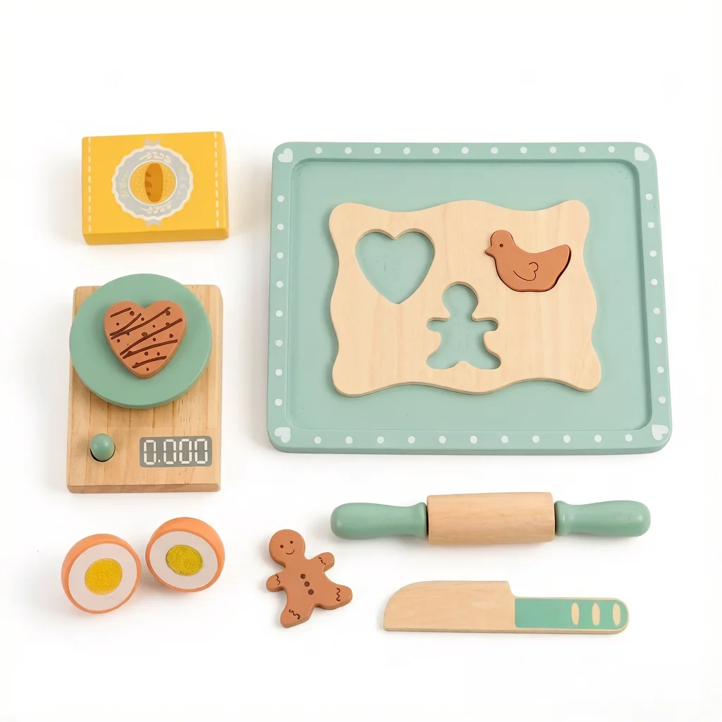 Wooden Pretend Play Baking Kit 11Pcs Pastel Kitchen Food Toy with Scale Rolling Pin Montessori Educational Gift for Toddlers
Wooden Pretend Play Baking Kit 11Pcs Pastel Kitchen Food Toy with Scale Rolling Pin Montessori Educational Gift for Toddlers
