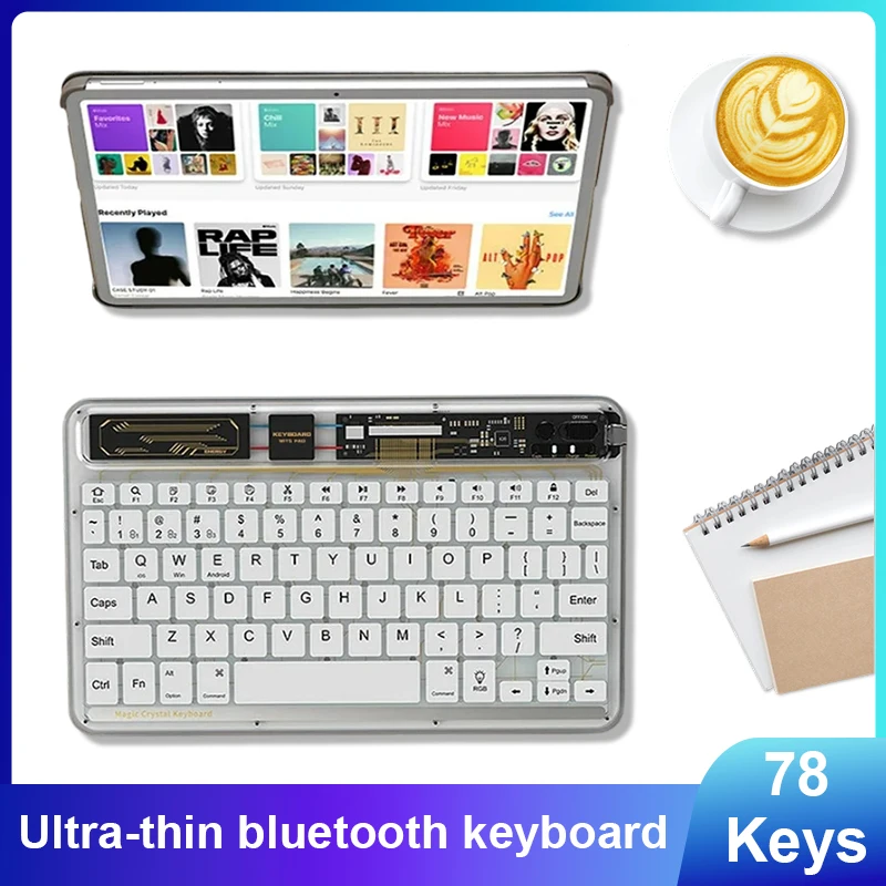 Transparent Bluetooth3.0 Keyboard for iPad Android Tablets and Phones with Charging Function Compatible
Transparent Bluetooth3.0 Keyboard for iPad Android Tablets and Phones with Charging Function Compatible