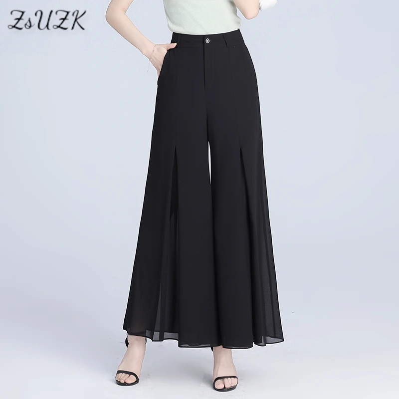 ZUZK Fashion Slit Chiffon Pants Summer Comfortable High Waist Slim Chiffon Pants Chic Droop Wed Leg Pants
ZUZK Fashion Slit Chiffon Pants Summer Comfortable High Waist Slim Chiffon Pants Chic Droop Wed Leg Pants