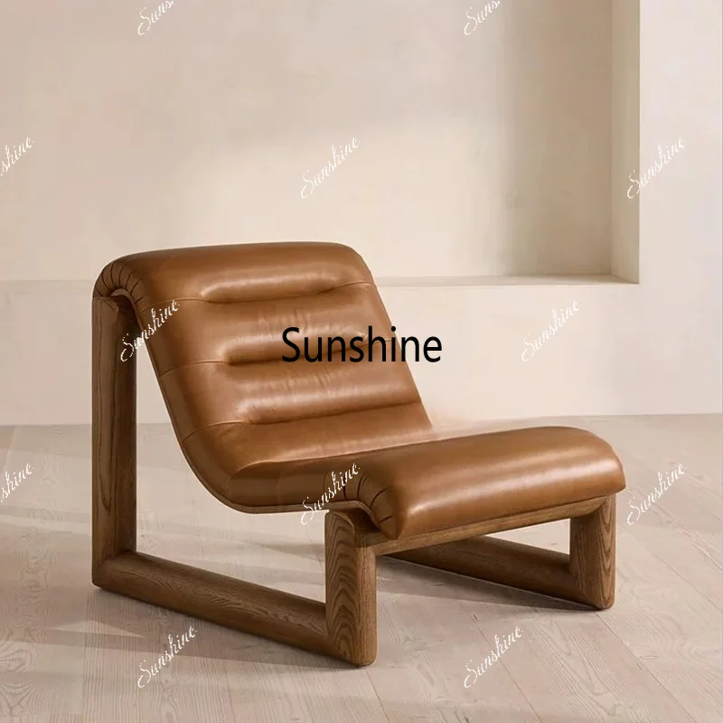 Retro light luxury solid wood leather art sofa creative single chair
Retro light luxury solid wood leather art sofa creative single chair