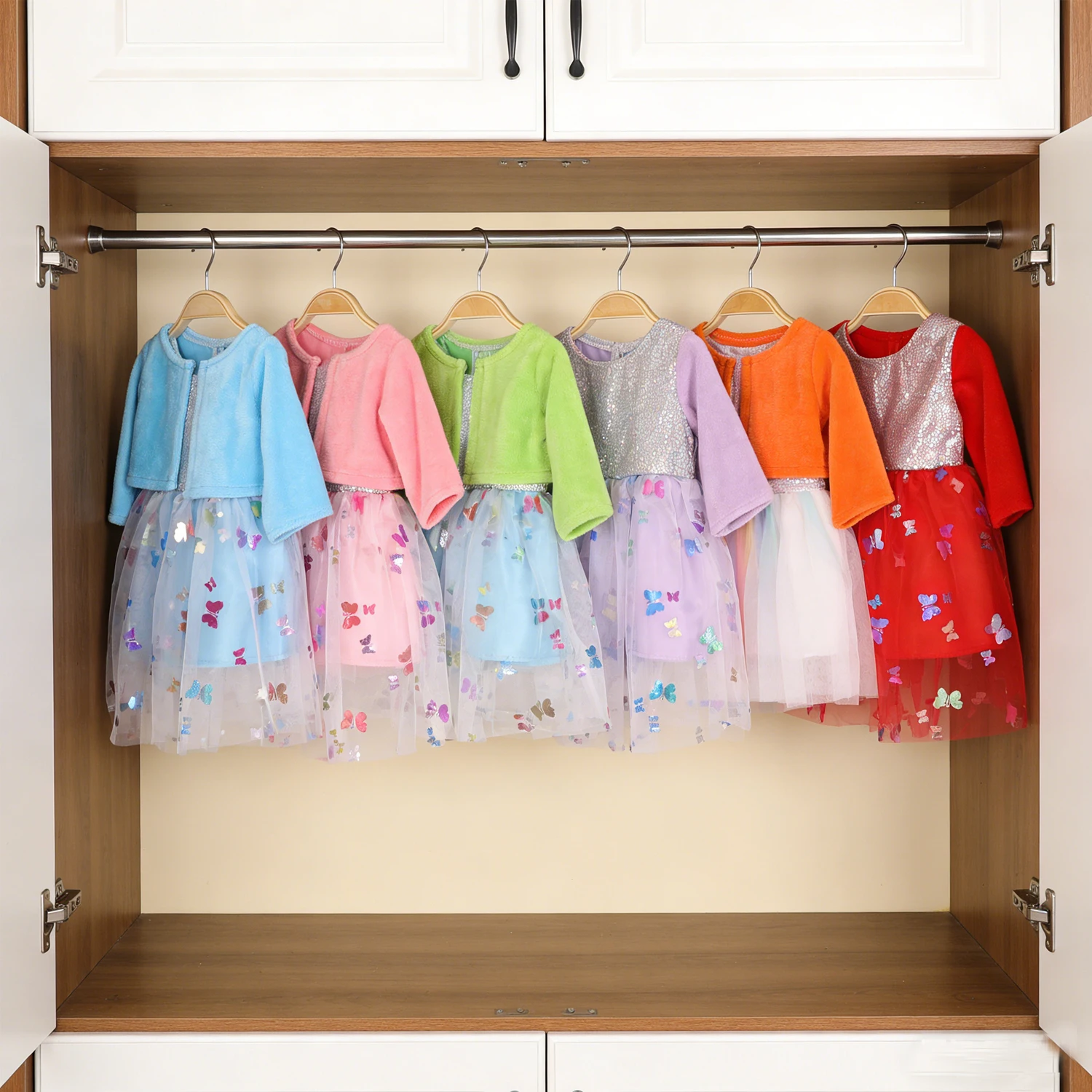 Милое платье-бабочка + куртка, комплект кукольной одежды для 18-дюймовых американских кукол и 43 см для новорожденных, куклы для девочек-OG, милая игрушка-кукла
Милое платье-бабочка + куртка, комплект кукольной одежды для 18-дюймовых американских кукол и 43 см для новорожденных, куклы для девочек-OG, милая игрушка-кукла