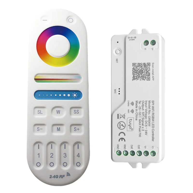 PHILE-DR04W TUYA SPI WIFI RGBW LED Controller Dimmer Work With Google Alexa Home Wifi Wireless Control For RGB LED Strip
PHILE-DR04W TUYA SPI WIFI RGBW LED Controller Dimmer Work With Google Alexa Home Wifi Wireless Control For RGB LED Strip