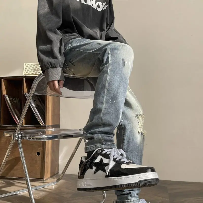 Baggy Jeans for Men Straight Leg Ripped Pants Vintage American Style Streetwear 2023 High Street Casual Denim Trousers Male D42
Baggy Jeans for Men Straight Leg Ripped Pants Vintage American Style Streetwear 2023 High Street Casual Denim Trousers Male D42
