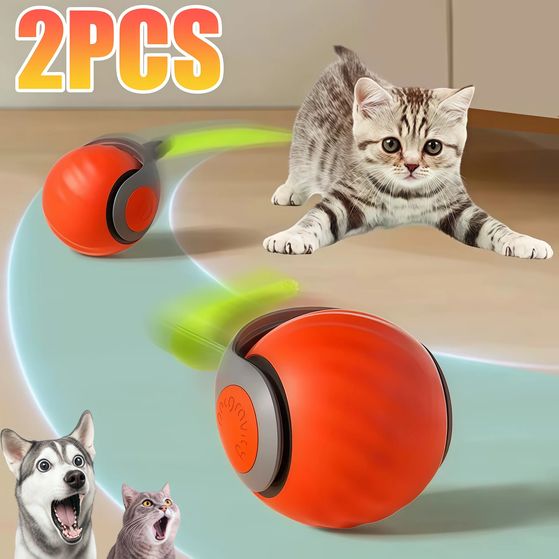 Smart Interactive Cat Toys Ball Automatic Rolling Ball with Faux Tail USB Rechargeable Electric Pet Toy for Teaser and Training
Smart Interactive Cat Toys Ball Automatic Rolling Ball with Faux Tail USB Rechargeable Electric Pet Toy for Teaser and Training