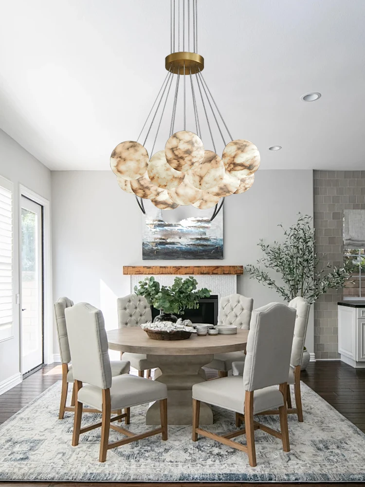 Rich Texture/white Marble Balls Chandelier Luxury Led Stone Hanging Lamp High-end Chandeliers For Villa Duplex Room Decoration
Rich Texture/white Marble Balls Chandelier Luxury Led Stone Hanging Lamp High-end Chandeliers For Villa Duplex Room Decoration