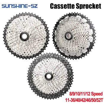 SUNSHINE 10 Speed MTB Cassette 8S 9S Bike Bicycle Freewheel Mtb Sprocket 10V 11V 12V 36/42/46/50T 52T for Deore M6000 M6100 SRAM