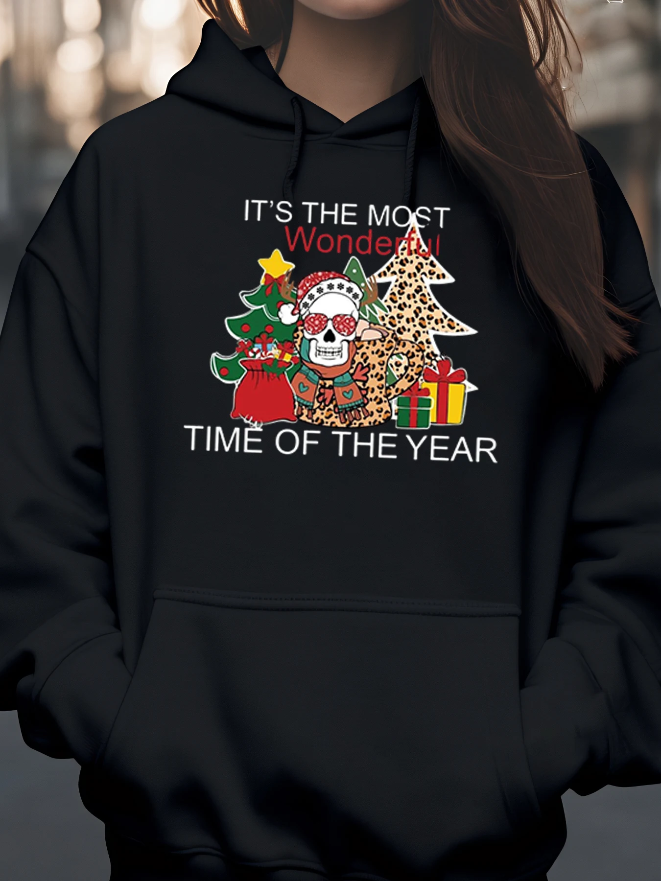 Праздничная толстовка с принтом рождественской елки и черепа для женщин, зимняя повседневная одежда
Праздничная толстовка с принтом рождественской елки и черепа для женщин, зимняя повседневная одежда