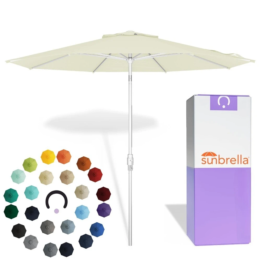 10 Ft Patio Umbrella with Swivel & Tilt, Sunbrella Fabric 8 Fiberglass Ribs for Deck Pool, Canvas Natural White, Custom
10 Ft Patio Umbrella with Swivel & Tilt, Sunbrella Fabric 8 Fiberglass Ribs for Deck Pool, Canvas Natural White, Custom