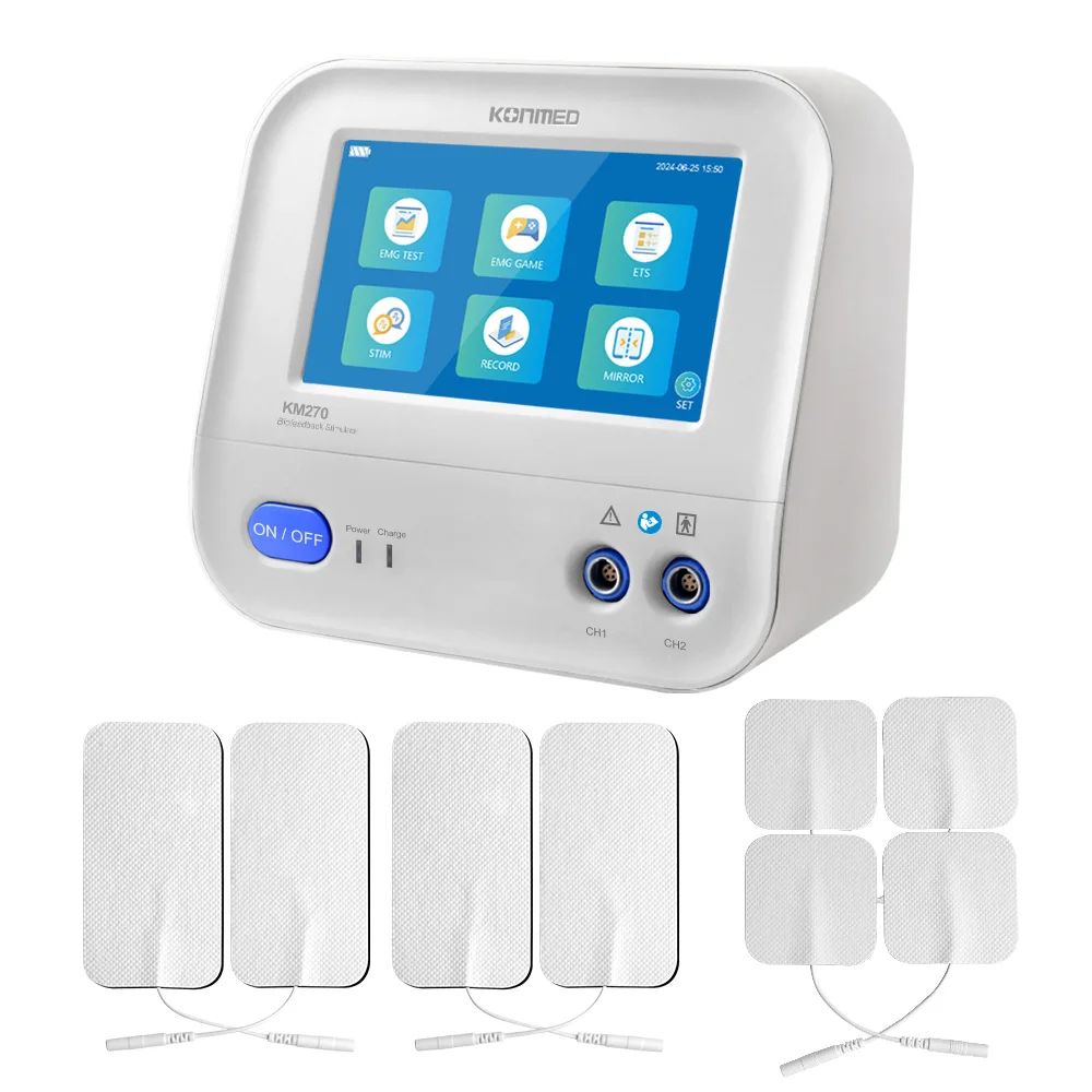 KONMED KM270 2-Channel Biofeedback Heat Stimulator 7-inch Touch Screen for Pelvic Floor Rehabilitation EMG/GAME/ETS/MIRROR/STIM
KONMED KM270 2-Channel Biofeedback Heat Stimulator 7-inch Touch Screen for Pelvic Floor Rehabilitation EMG/GAME/ETS/MIRROR/STIM