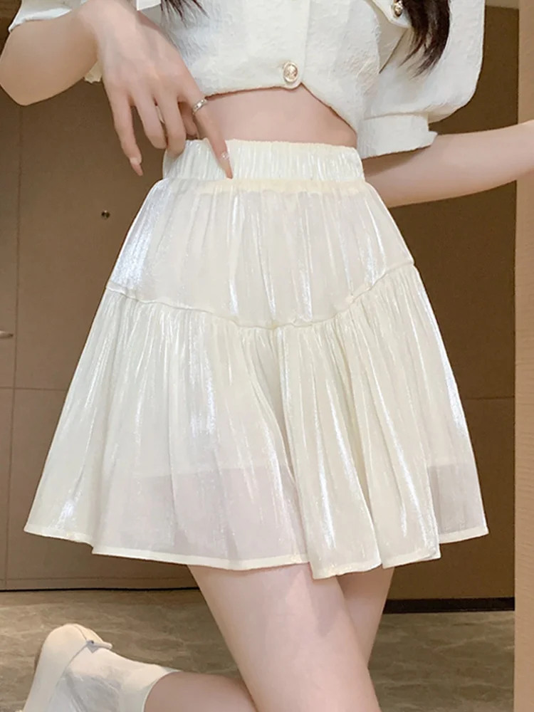Summer 2026 New High Waist A-Line Skirt Women's Pleated Netting Skirts Elastic Waist Slimming Korean Style Commute
Summer 2026 New High Waist A-Line Skirt Women's Pleated Netting Skirts Elastic Waist Slimming Korean Style Commute