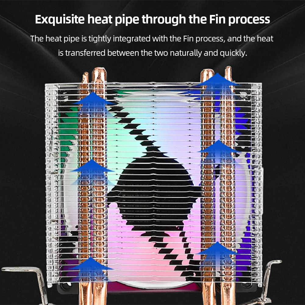 RGB CPU Cooler 2 Heat Pipe 9cm CPU Cooling Fan Hydraulic Bearings Colorful Light Effect Mute Computer Accessories for INTEL AMD
RGB CPU Cooler 2 Heat Pipe 9cm CPU Cooling Fan Hydraulic Bearings Colorful Light Effect Mute Computer Accessories for INTEL AMD