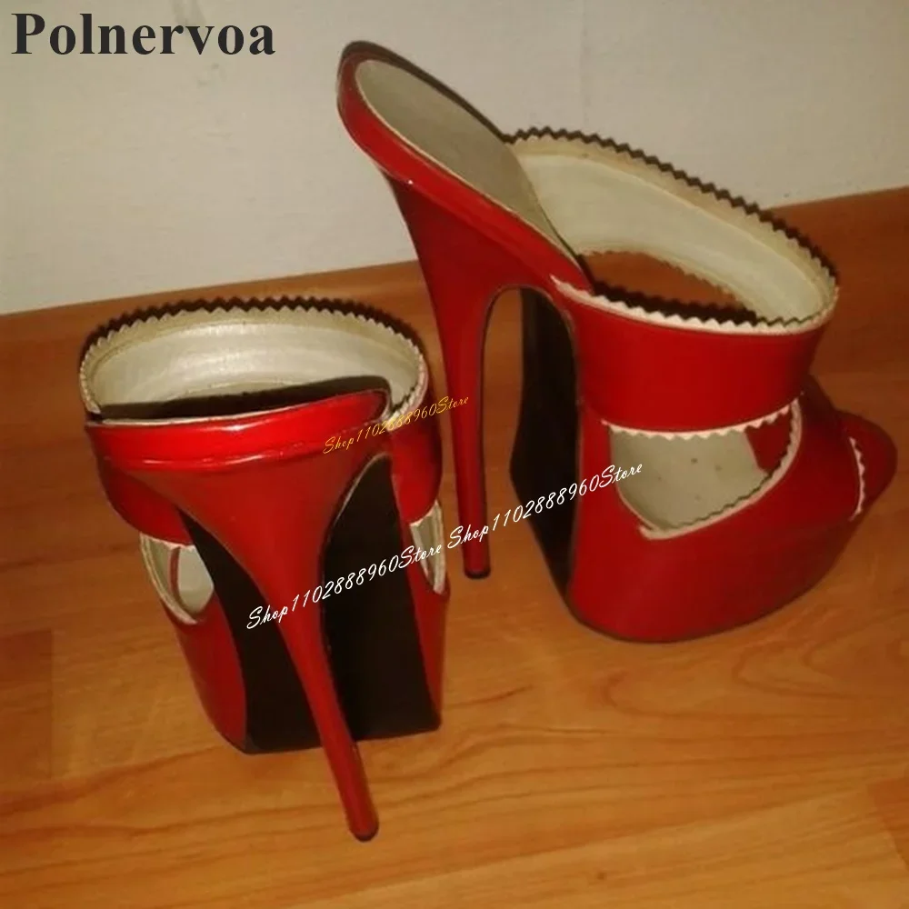Trendy Red Patent Leather Platform Strappy Slippers Thin High Heel Women Shoes Slip On Open Toe 2024 Fashion Zapatos Para Mujere
Trendy Red Patent Leather Platform Strappy Slippers Thin High Heel Women Shoes Slip On Open Toe 2024 Fashion Zapatos Para Mujere