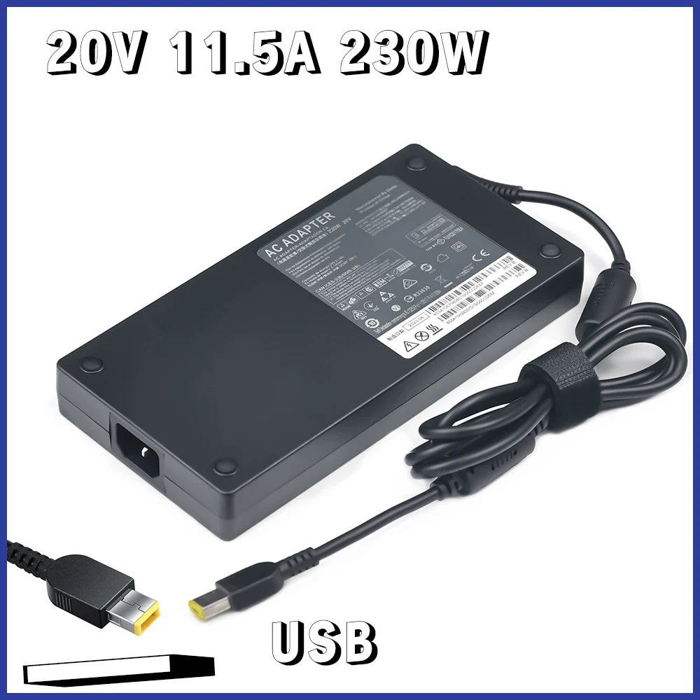 20V 11.5A 230W USB PIN AC Laptop Charger Adapter for Lenovo Legion Y740 Y920 Y540 P50 P70 P71 P72 P73 Y7000P Y9000K A940 00HM626
20V 11.5A 230W USB PIN AC Laptop Charger Adapter for Lenovo Legion Y740 Y920 Y540 P50 P70 P71 P72 P73 Y7000P Y9000K A940 00HM626
