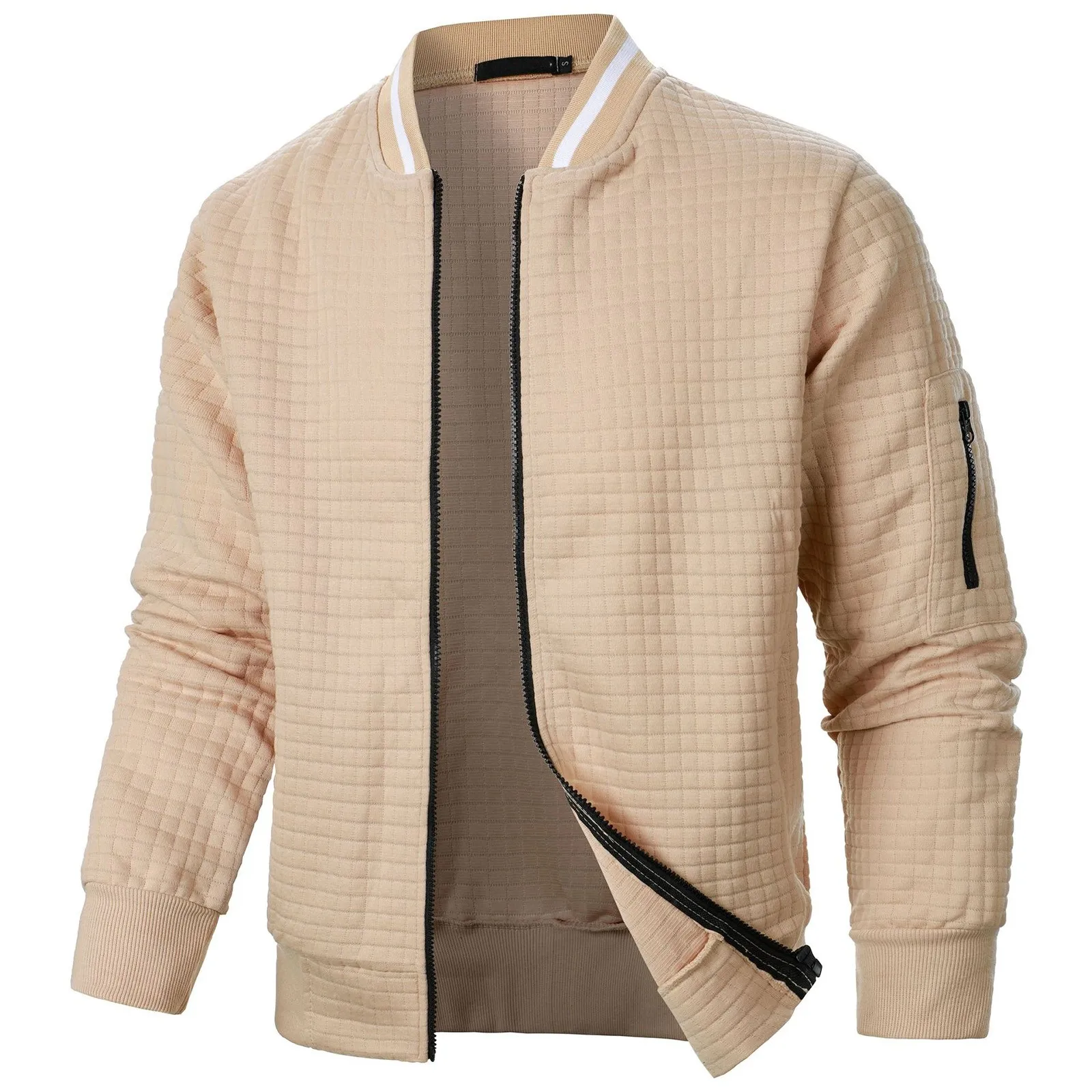 Men's Bomber Jacket Soft Waffle Streetwear Lightweight Casual Zip Up Jackets Fashion Solid Color Coats Bomber Coat Streetwear
Men's Bomber Jacket Soft Waffle Streetwear Lightweight Casual Zip Up Jackets Fashion Solid Color Coats Bomber Coat Streetwear