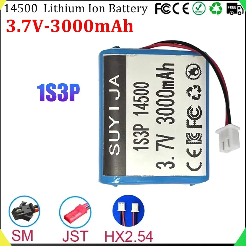 3.7V 1S3P Rechargeable Lithium Battery 14500 3000mAh with BMS Suitable for Electric Toys Remote Control Cars Beauty Instruments
3.7V 1S3P Rechargeable Lithium Battery 14500 3000mAh with BMS Suitable for Electric Toys Remote Control Cars Beauty Instruments