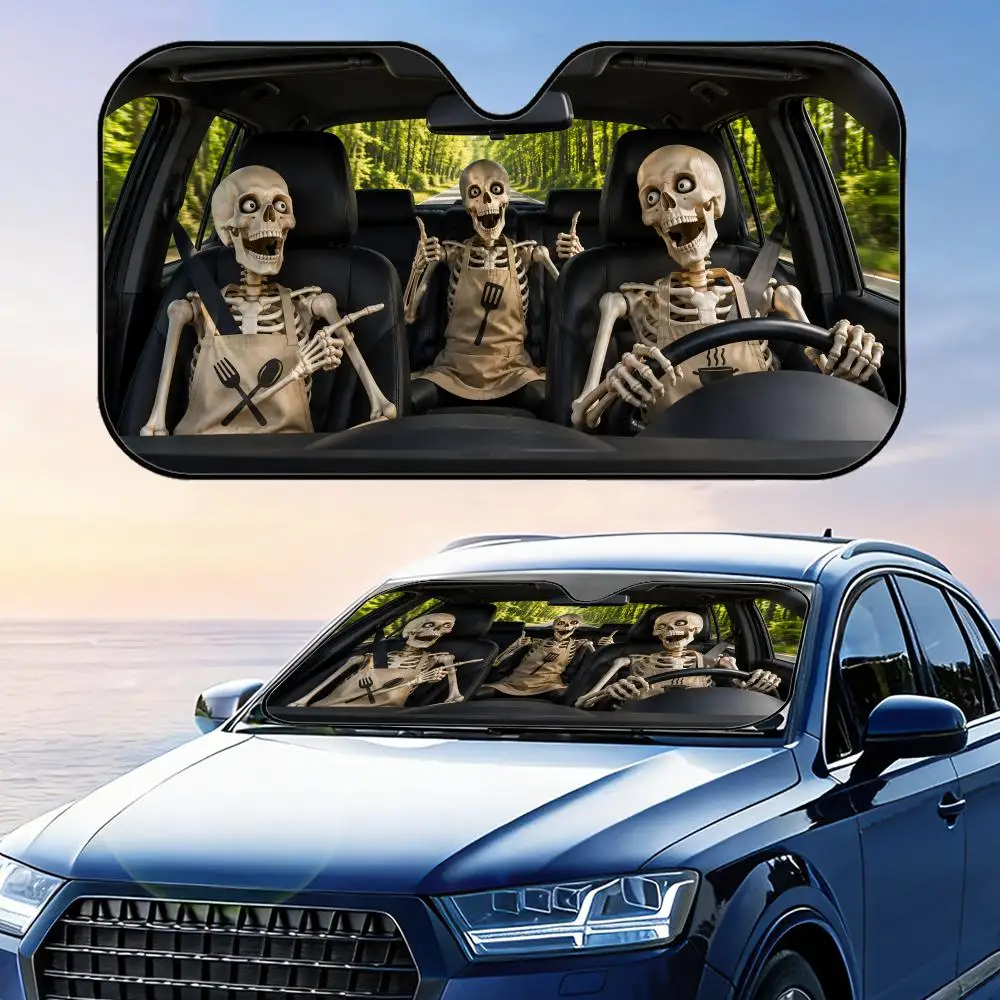 Funny Skeleton in Apron Sun Visor Car Windshield Sunshade UV Protection Reflective Foldable Heat Insulation Cover
Funny Skeleton in Apron Sun Visor Car Windshield Sunshade UV Protection Reflective Foldable Heat Insulation Cover