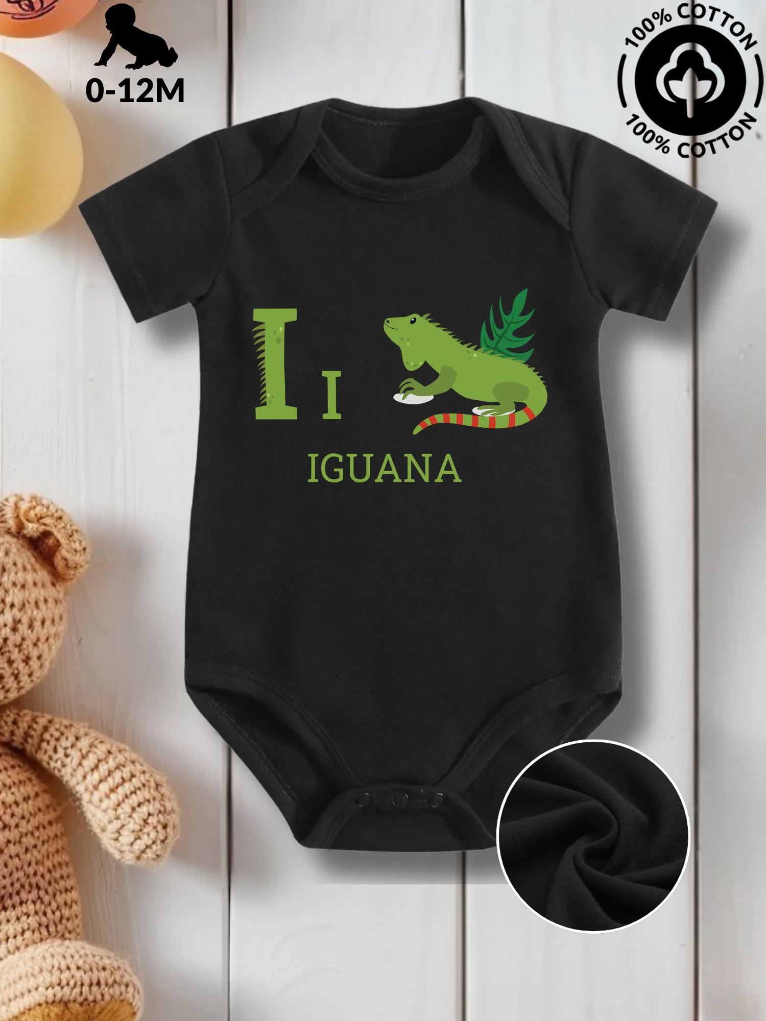 I For Iguana Unisex Baby Crawling Suit, Pure Cotton Skin Care Onesie, All-Season Wear Black Bodysuit 190GSM
I For Iguana Unisex Baby Crawling Suit, Pure Cotton Skin Care Onesie, All-Season Wear Black Bodysuit 190GSM