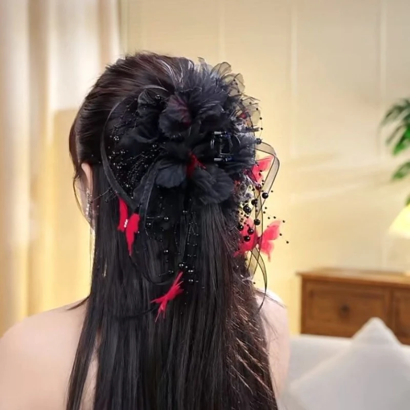 Spring Autumn Ribbon Butterfly Flower Bead Feather Tassel Hair Clip Accessories for Women Female Hairpin Hair Claw Headdress
Spring Autumn Ribbon Butterfly Flower Bead Feather Tassel Hair Clip Accessories for Women Female Hairpin Hair Claw Headdress