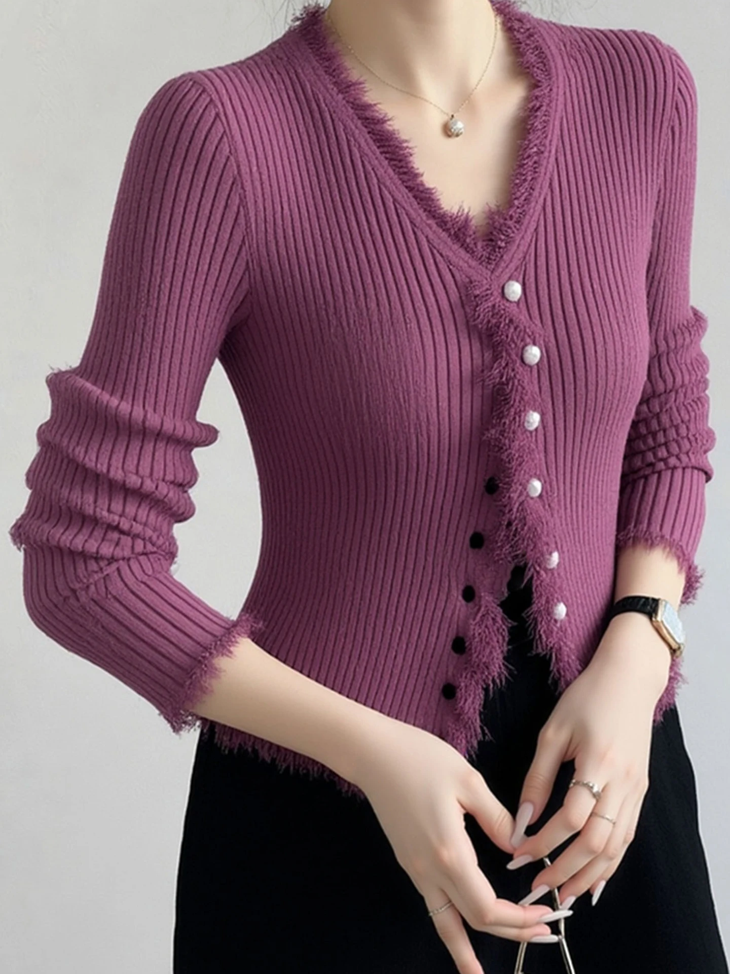 Comfortable Long Sve Women's Knitwear Pure Color Versatile Winter New Arrival European High End Brand Camere Sweater
Comfortable Long Sve Women's Knitwear Pure Color Versatile Winter New Arrival European High End Brand Camere Sweater
