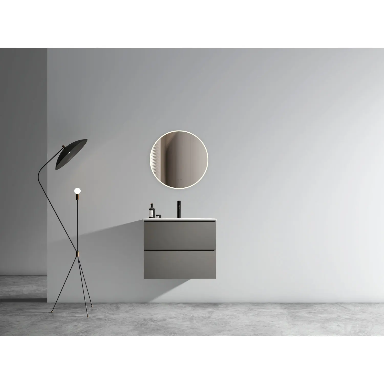 Space Grey Bathroom Vanity with Ceramic Sink, Large Storage, Modern Design, Pre-assembled
Space Grey Bathroom Vanity with Ceramic Sink, Large Storage, Modern Design, Pre-assembled