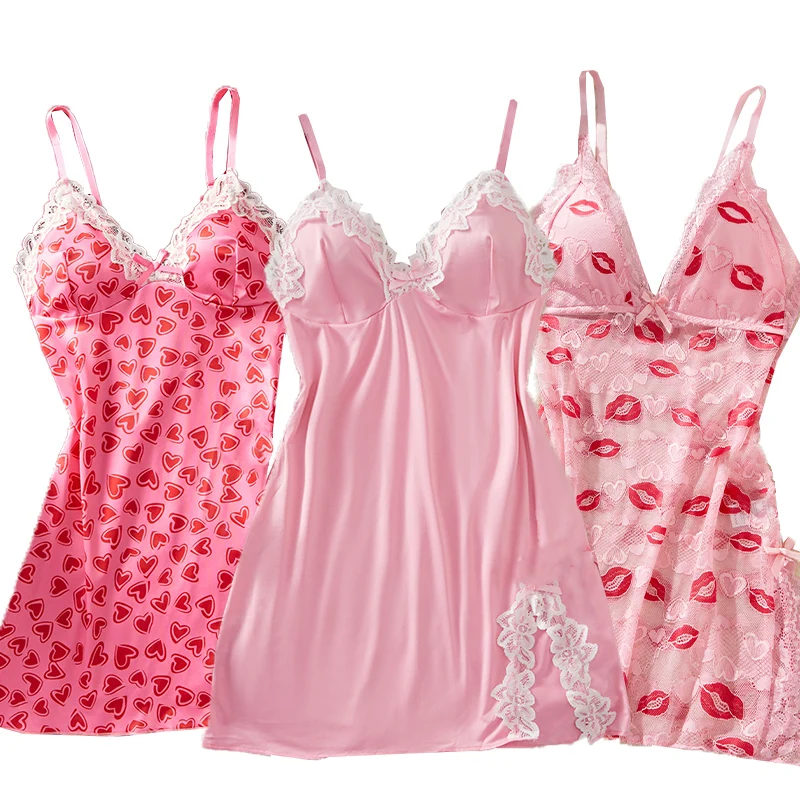 Sexy Nightdress Set Sexy Women's Suspender Sleeping Dress Printed Patchwork Lace Slit Babydoll Erotic Underwear Festival Gift
Sexy Nightdress Set Sexy Women's Suspender Sleeping Dress Printed Patchwork Lace Slit Babydoll Erotic Underwear Festival Gift
