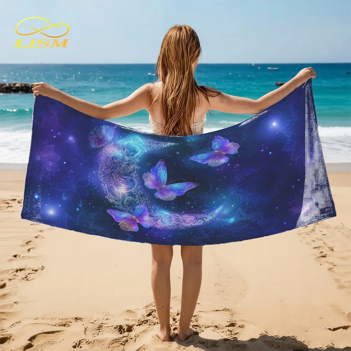 1pc Moon Butterfly Beach Towel-Oversized, Absorbent Microfiber, Quick Dry, Ideal for Travel, Swimming, Surfing Bath Towel
1pc Moon Butterfly Beach Towel-Oversized, Absorbent Microfiber, Quick Dry, Ideal for Travel, Swimming, Surfing Bath Towel