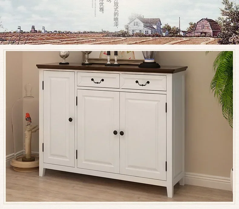 White pastoral Mediterranean pure solid wood shoe cabinet American entrance cabinet
White pastoral Mediterranean pure solid wood shoe cabinet American entrance cabinet